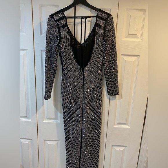 Long sleeve midi dress with rhinestones - Picture 2 of 4